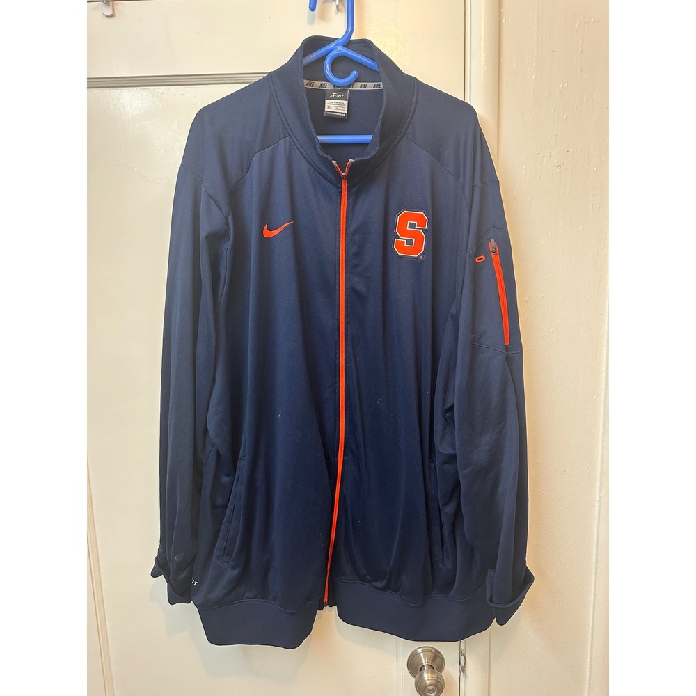 Nike Syracuse Orange Mens 4XL Dri-FIT Full Zip Track Jacket Navy 697579-419‎